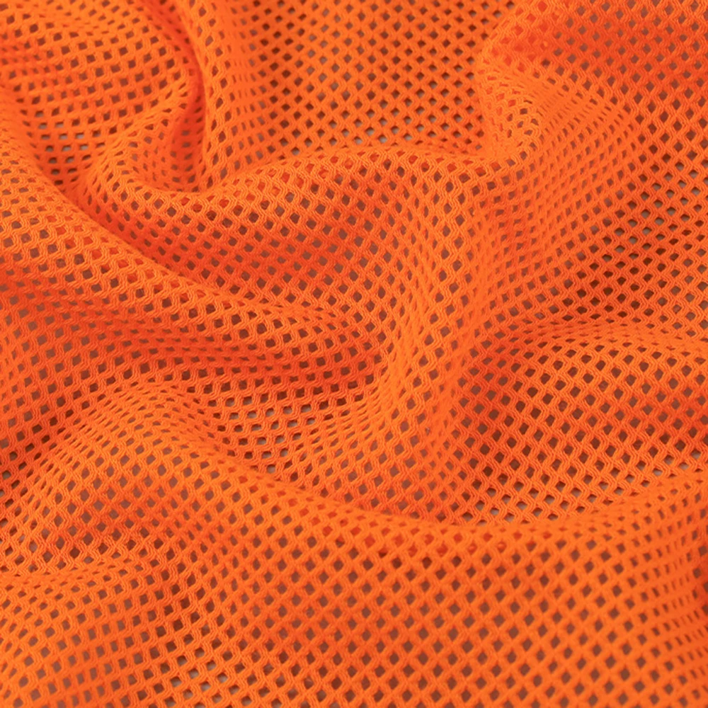 Orange 100% Cotton Warp Knit Mesh Fabric Soft Skin Friendly Net Cloth for Sewing Dress Baby Clothes Produce Bag Tote Lining DIY
