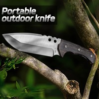 Camping High hardness tactical knife, EDC portable fixed blade, multi-purpose outdoor, hiking, cutting knife and survival knife