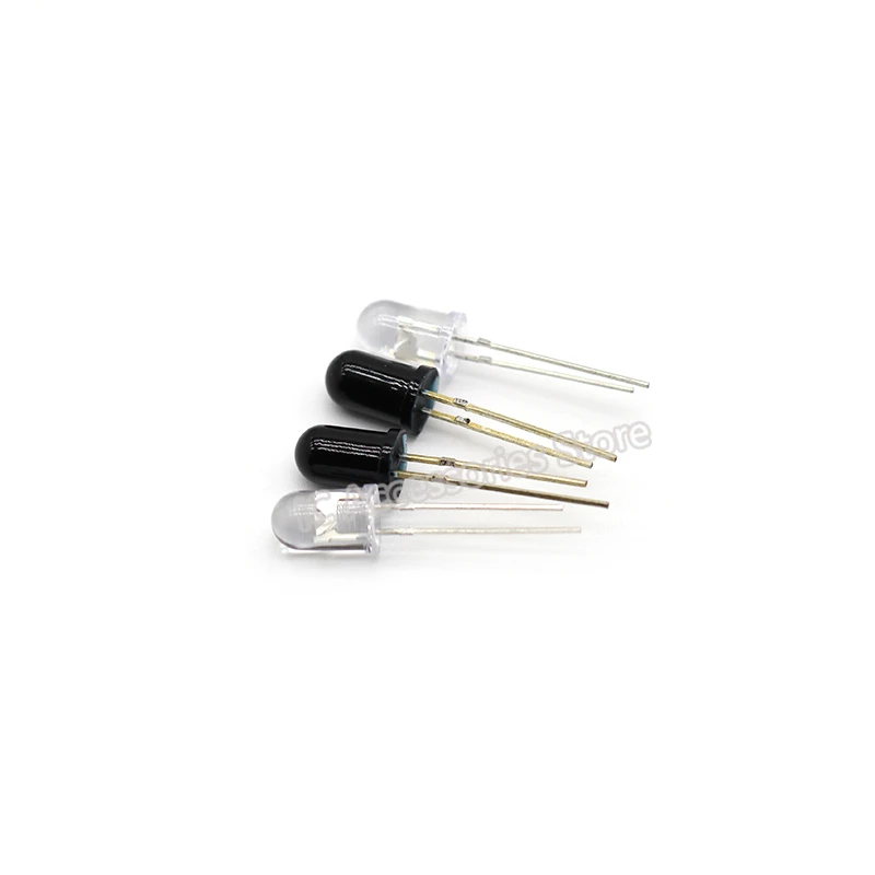 80pcs Diameter 5MM 940nm 850 infrared transmitter tube receiver tube transceiver diode pair tube photosensitive black and white