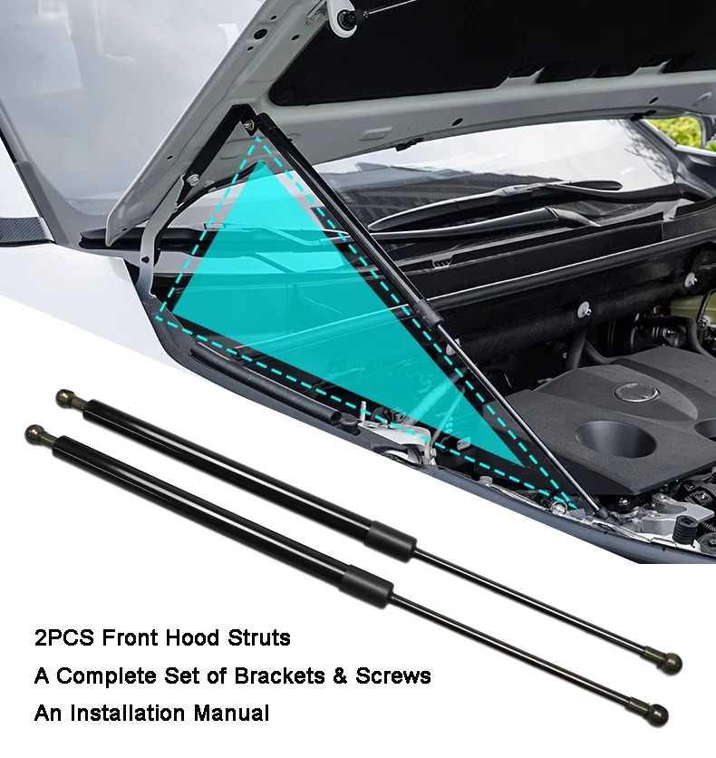 1 Set Gas Struts For Volkswagen Polo Mk5 (6R/6C/61) 2009-2017 Front Hood Bonnet Lift Support Damper Shock Absorber Prop Rods - Image 5