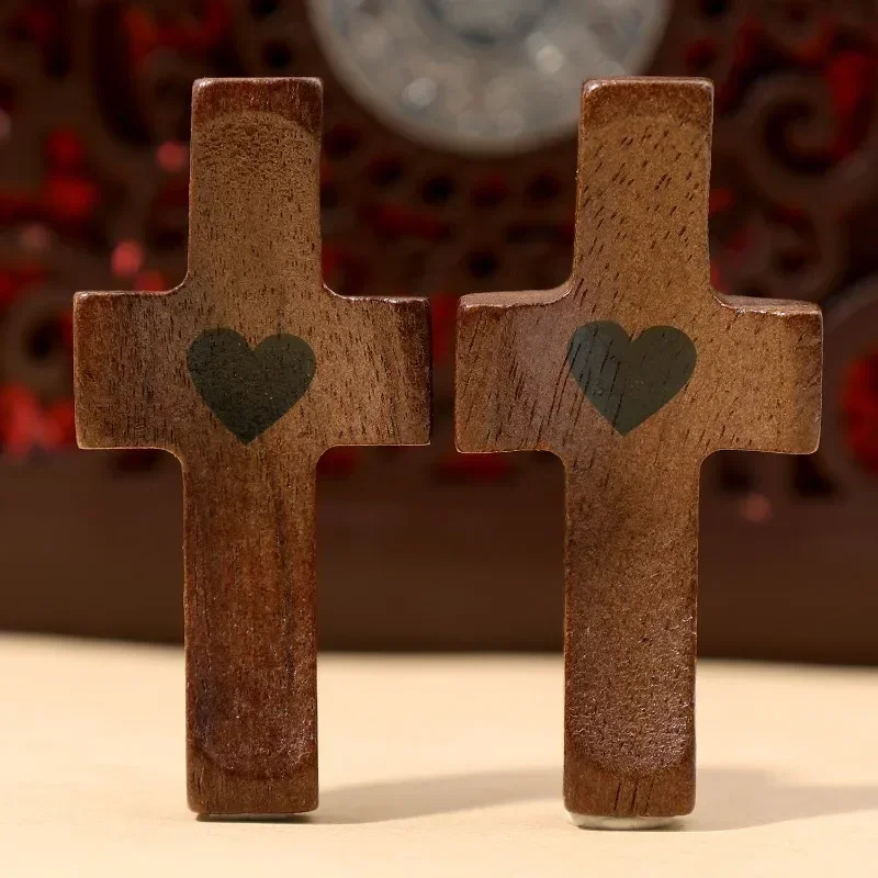 New Arrival Wooden Crosses Encouragement Black Walnut Cross Praying Crucifixion Pockets Palm Crucifix Spiritual Companion Cross