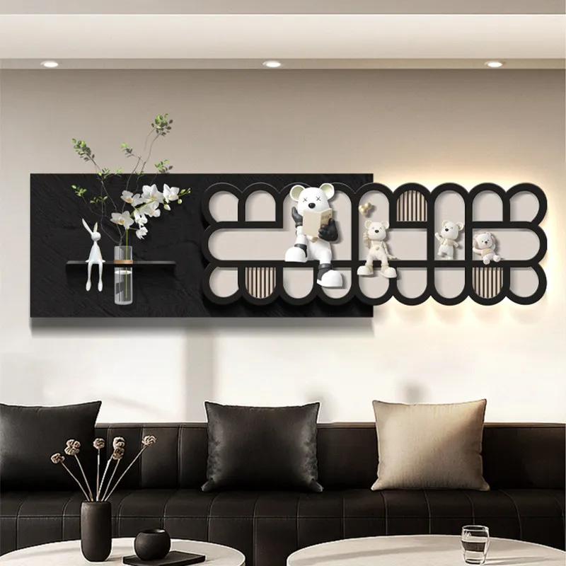 xx-Light Violent Bear Entrance Led Decoration Painting Home Decoration Living Room Bedroom Corridor Sofa Wall Painting Light