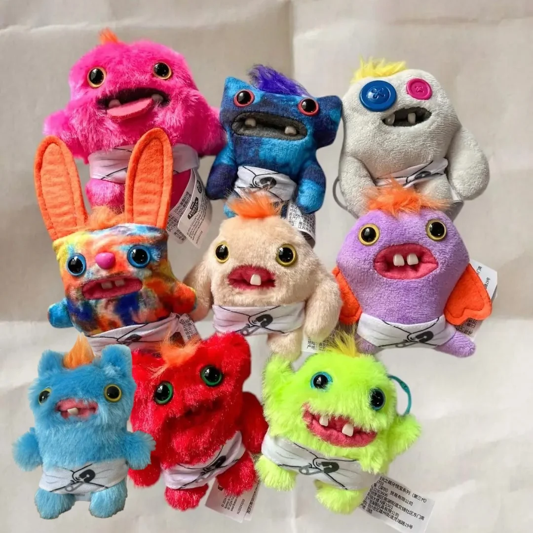 

Genuine 10cm Fuggler Ugly Monster Tooth Monster Funk Tooth Baby Doll Kawaii Mini Series Baby Funny Plush Doll Ornament Gift