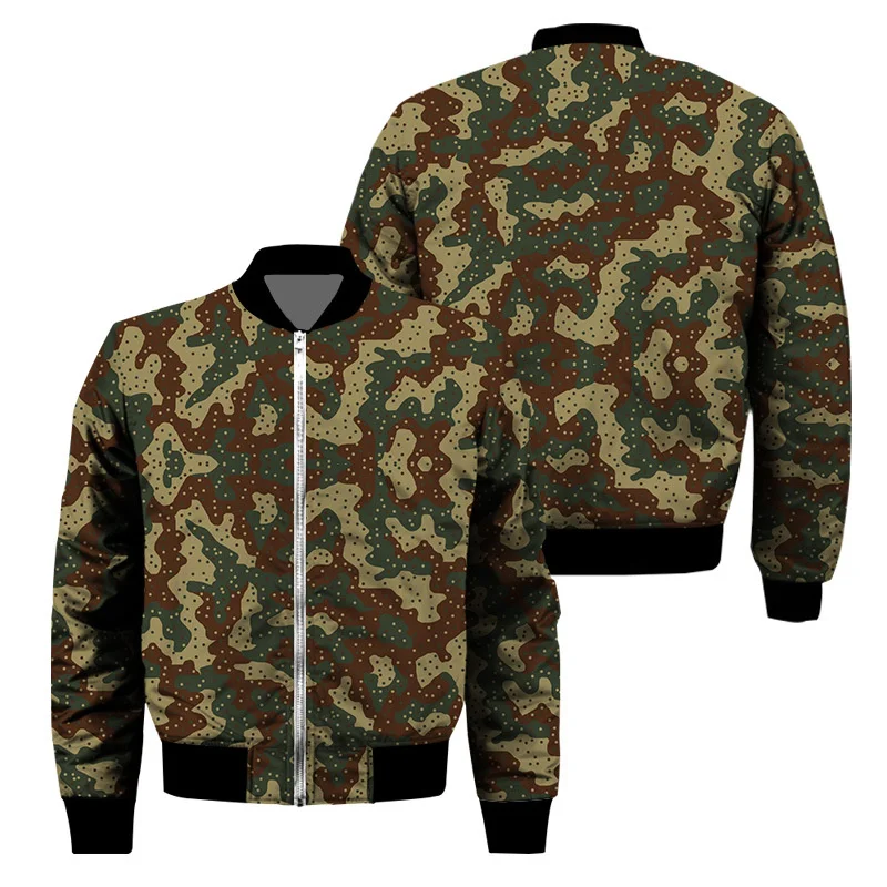 Classic 3d Print Camouflage Zipper Jacket For Men Outdoor Sports Camo Jackets Cool Street Spring Autumn Long Sleeves Coat Tops