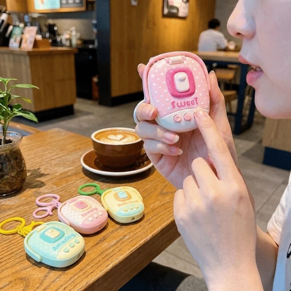 Creative Plastic Rice Cooker Keychain Cartoon Cute Voice Recorder Keychain Funny Sound Making Keychain Gifts