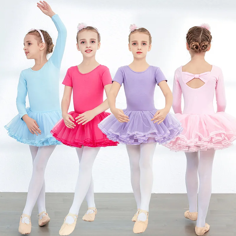 Sommer Mädchen Ballett Trikots Kleid Tutu Vestidos Dance Mädchen Kleidung Gymnastik Kinder Ballett Ausbildung Uniform kinder Kleider