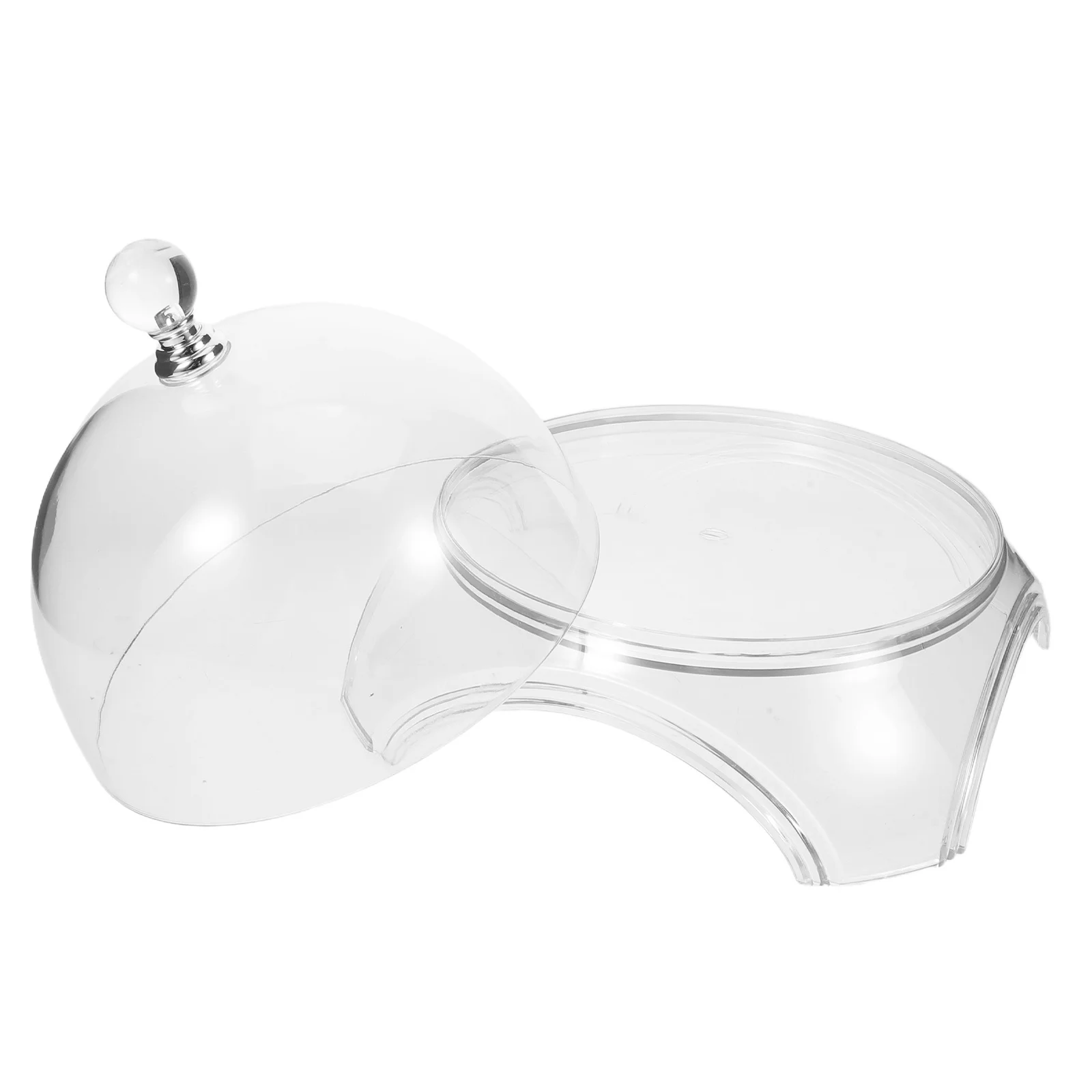 

Clear Cake Stand Dome 7.27 Round Cheese Dish Food Display Cover Dust Proof Serving Plate Cloche Cake Stand with Cover