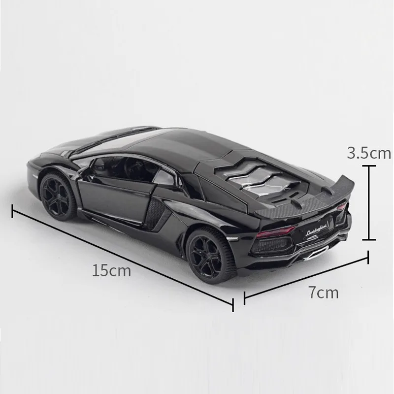 Simulation 1/32 Scale Lamborghini LP740 Sport Car Model With Sound And Light Pullback Metal Diecast Collective Miniature Voiture