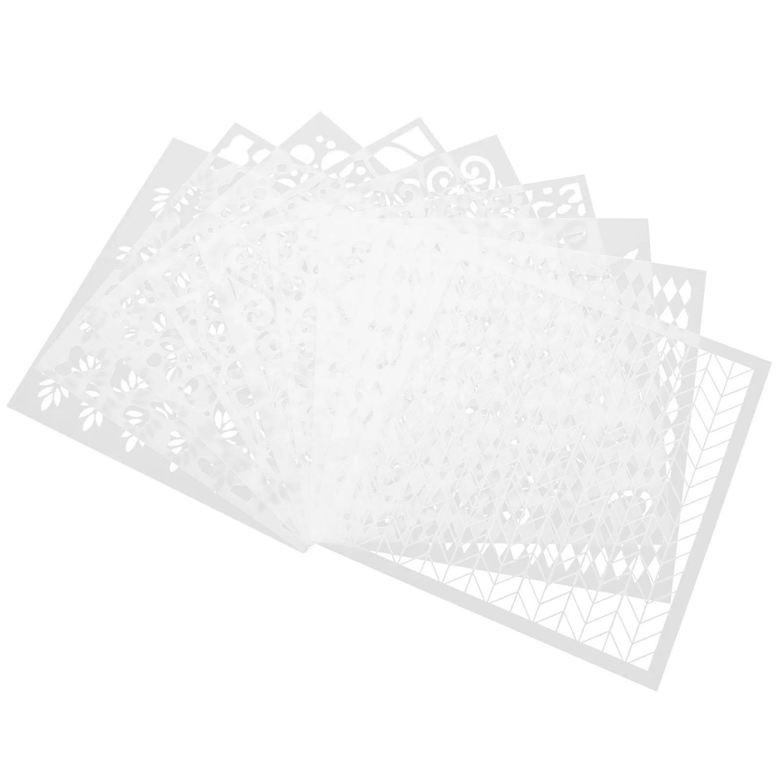 9pcs Geometric Stencils Reusable Pet Drawing Templates For Art Crafts Diy Projects Painting Pattern Drawing Stencil Tools