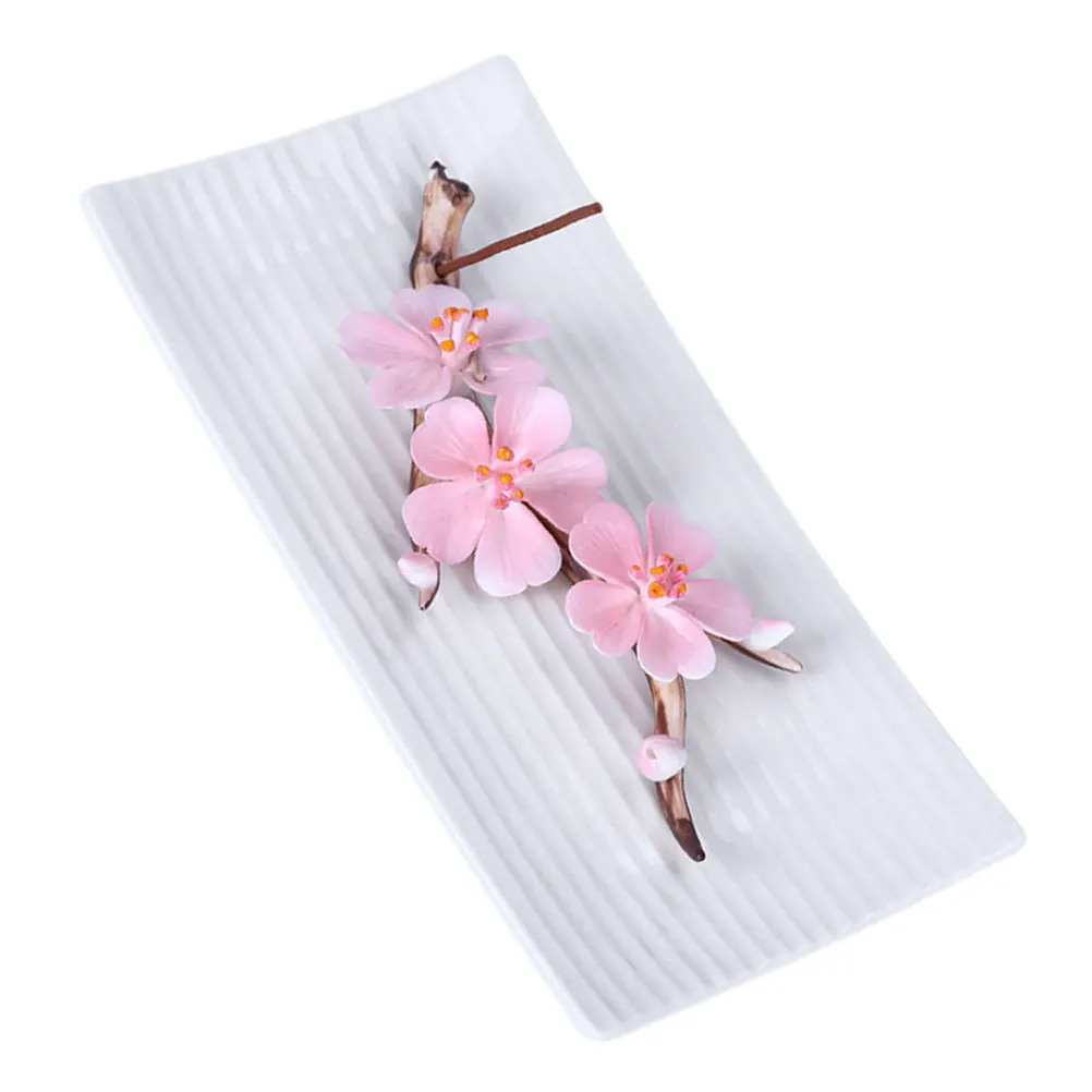 

Plum Blossom Incense Burner Ceramic Pink Home Decor for Living Room Bedroom Study Office Meditation Yoga Room Hotel Library Art