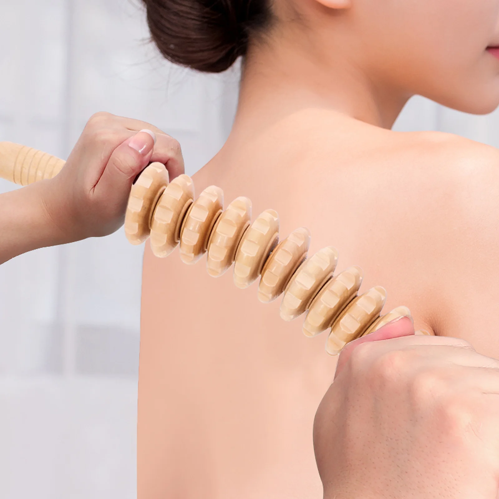 

1 комплект массажера для тела с деревянными массажными инструментами для лимфодренажа и облегчения шеи и плеч, компактный массаж для ежедневного использования