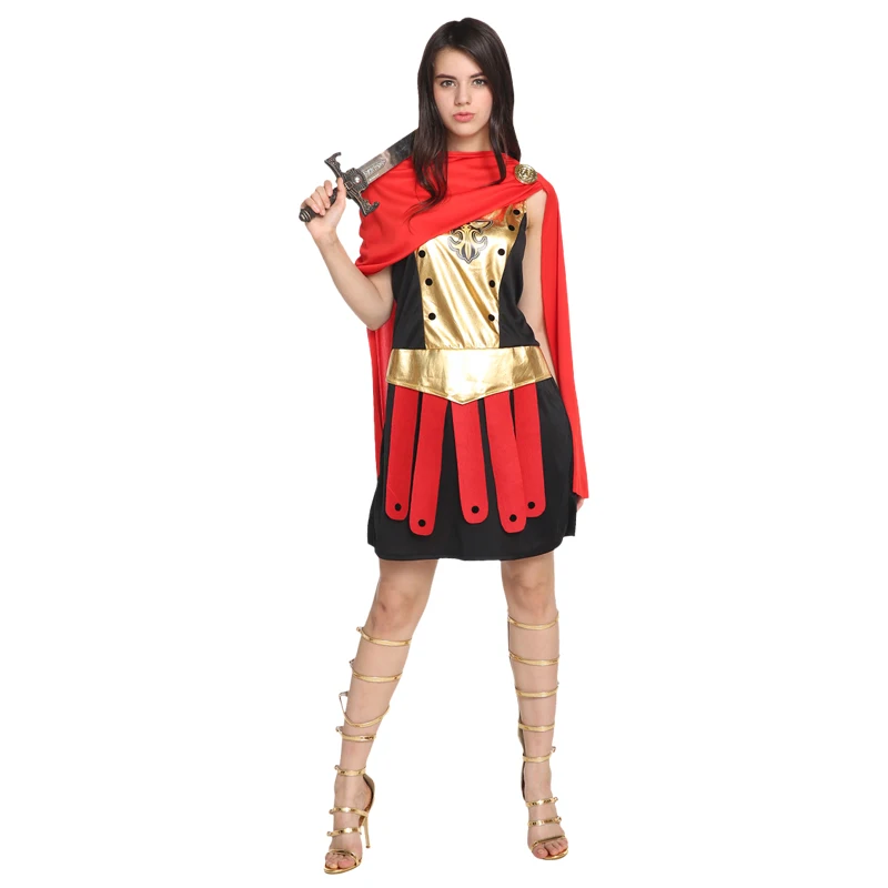 Umorden Halloween Purim Adult Ancient Roman Greek Warrior Gladiator Costume Knight Julius Caesar Costumes for Men Women Kids