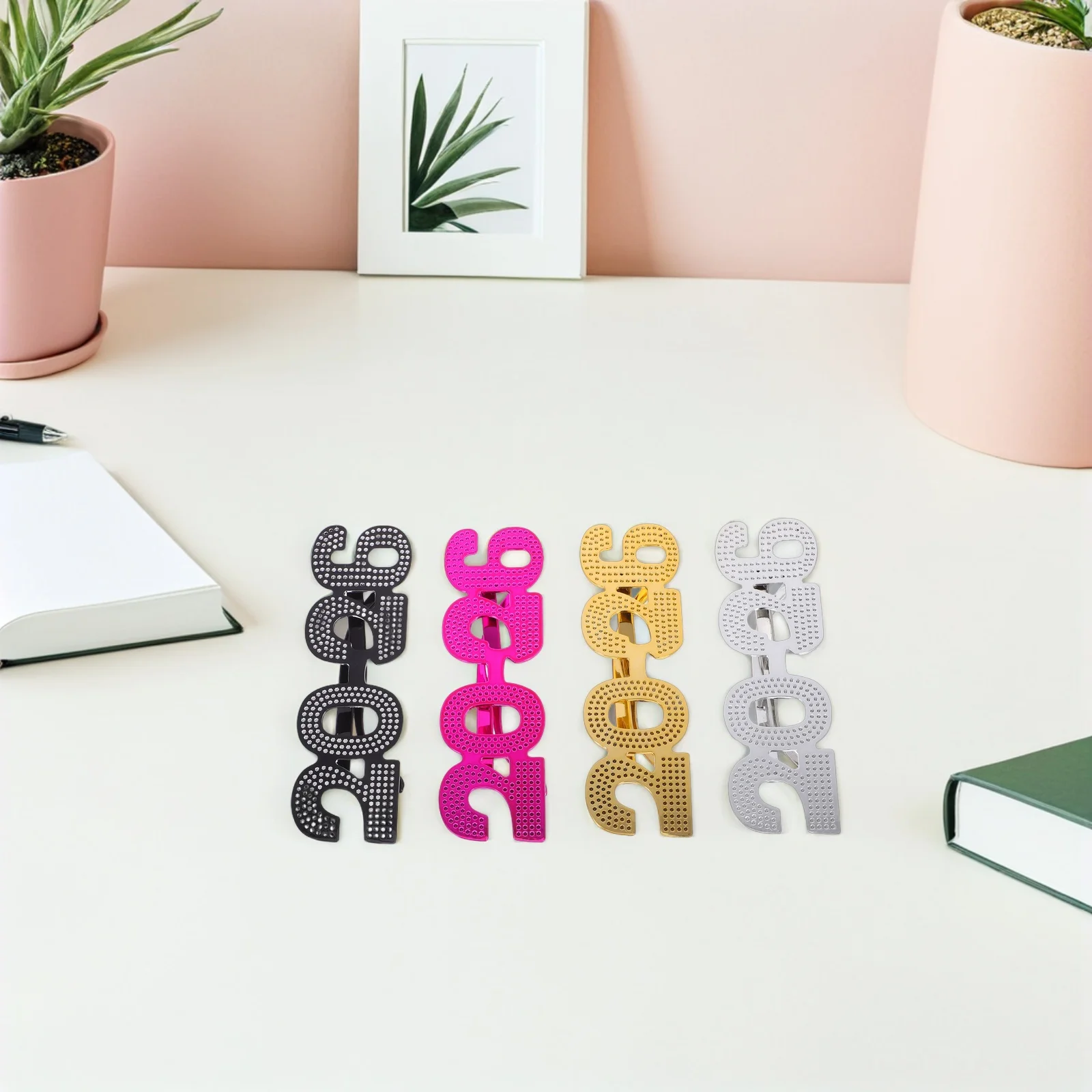 

4Pcs 2026 New Year Glasses Plastic Party Eyeglasses Photo Booth Props Fun Celebration Supplies Plastic Happy New Year Glasses