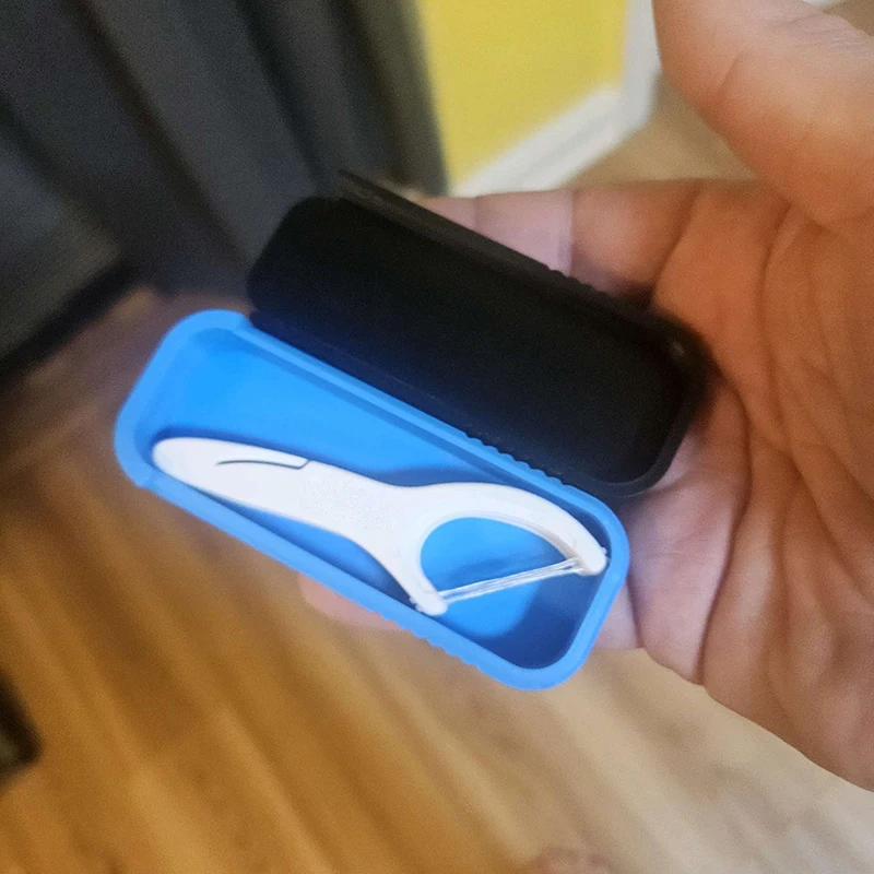 ~Portable Dental Floss Box With Keychain Toothpick Floss Organizer Mini Sliding Storage Box For Small Items Home Office Travel
