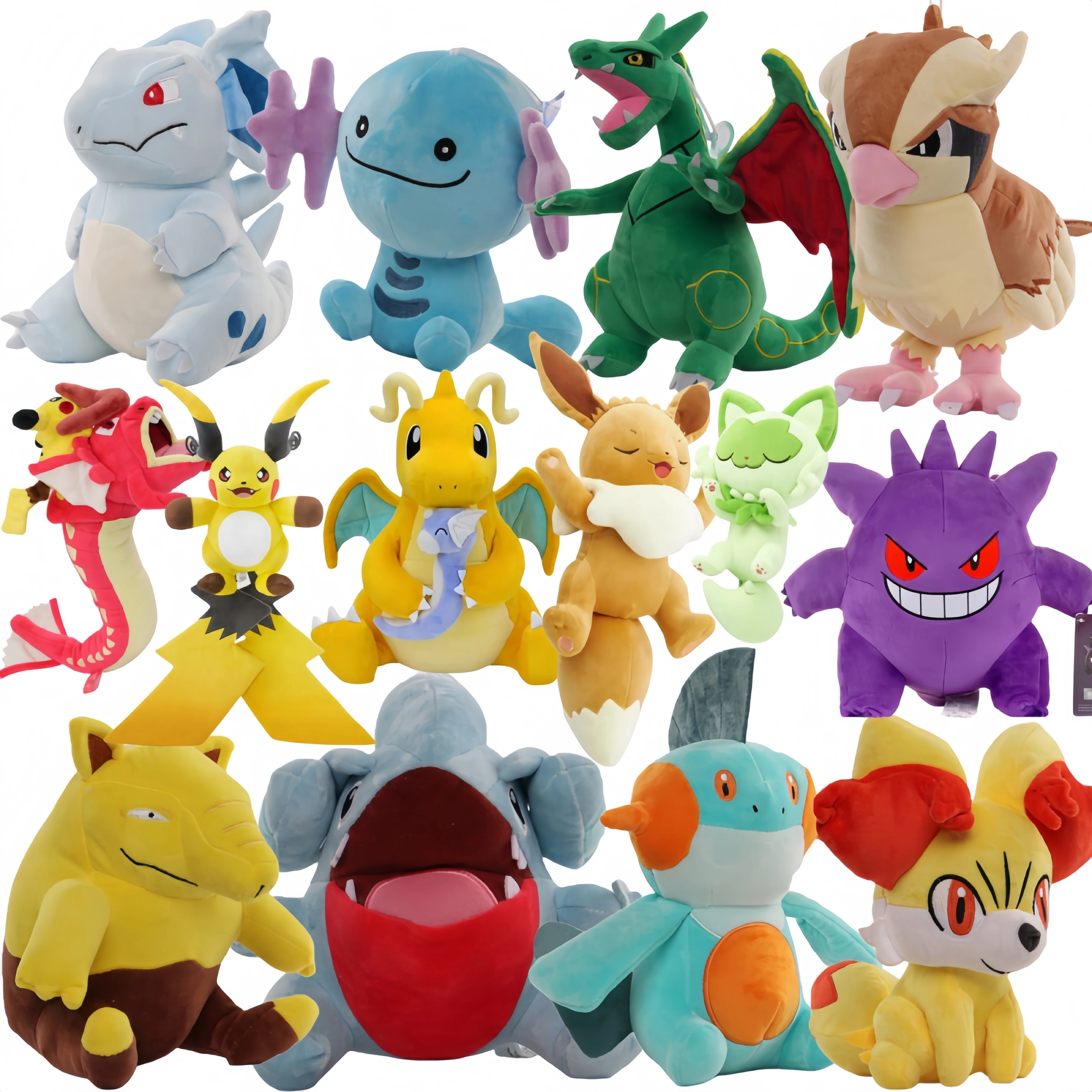 Gyarados Peluche Pidgey Drowzee Fennekin Gible Wooper Marshtomp Swampert Machop Spinarak Nidorina Mega Dragonite Muñeco de Peluche