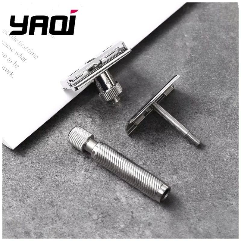 YAQI Ultima Slope Stainless Steel Adjustable Slant Head Wet Shave Tools Men Shaving Products Safety Razor Mens Best Gift for Men