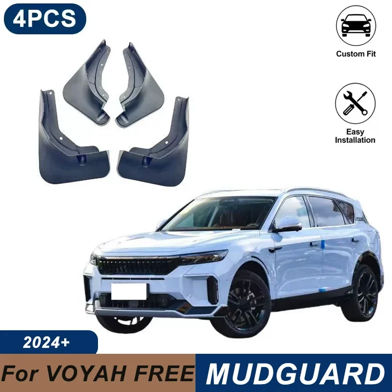 4PCS Car Mud Flaps For VOYAH Free 2024 Waterproof Anti-Splash Fender Mudguards Auto Exterior Accessories