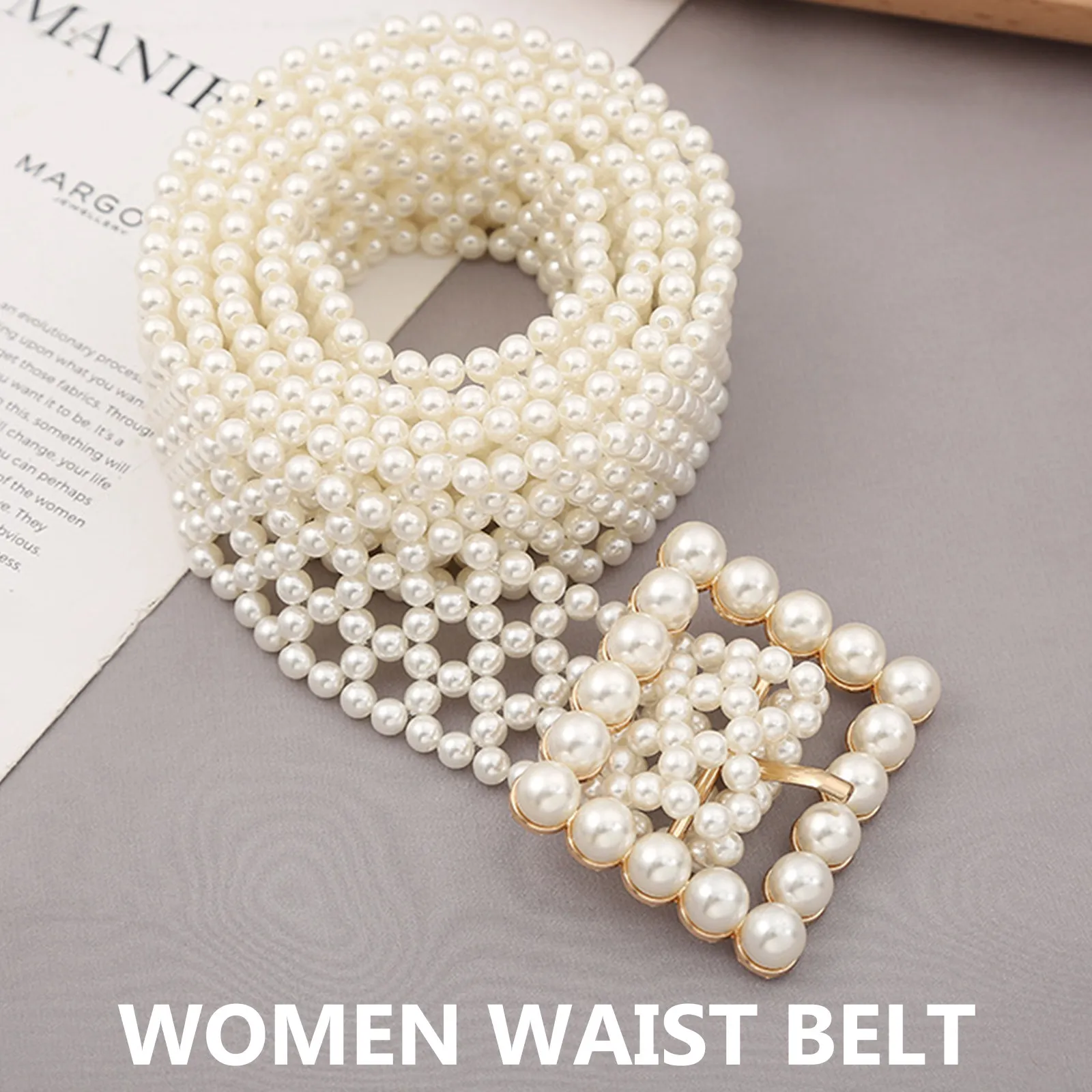

1 шт. Женский пояс с жемчугом, модный декоративный пояс-аксессуар для платья, шикарный стильный подарок для вечеринок и повседневной носки