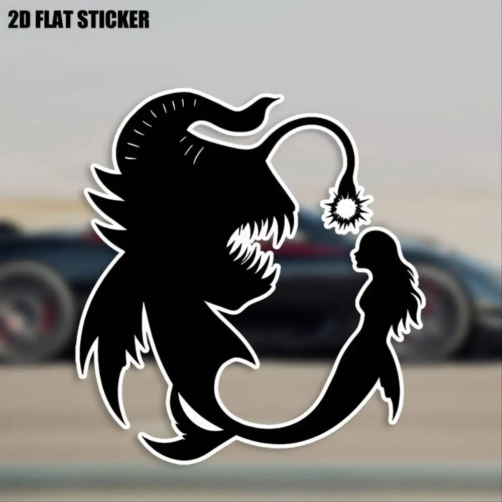 Vinyl Decal Featuring A Monster Mermaid Light Silhouette Toilet Stickers With Waterproof Stickers For Decorating Car Windows Mot