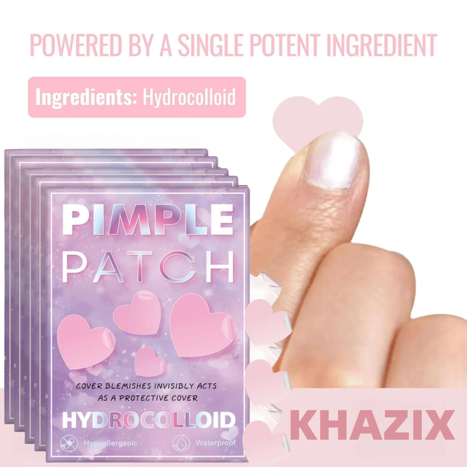 1080 pieces of pink heart-shaped acne patches, facial acne patches, concealer acne patches, and pimples patches, ultra-thin and