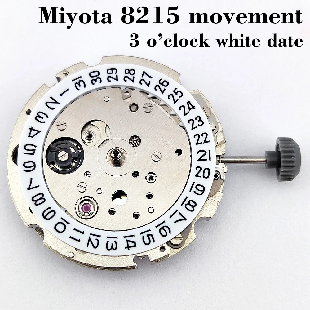 Myota 8215 Movement Automatic Self-winding High Accuracy 21 Jewels 3 o'lock white single date Automatic mechanical movement 8215