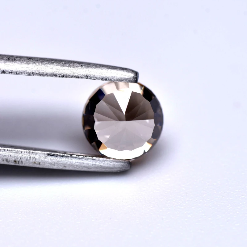 Synthetischer Edelstein Top Crushed Ice Cut Kubischer Zirkonia Runde Form Champagnerfarbe 4K Schliff 5A+ Qualität für Schmuckherstellung – Detail 6