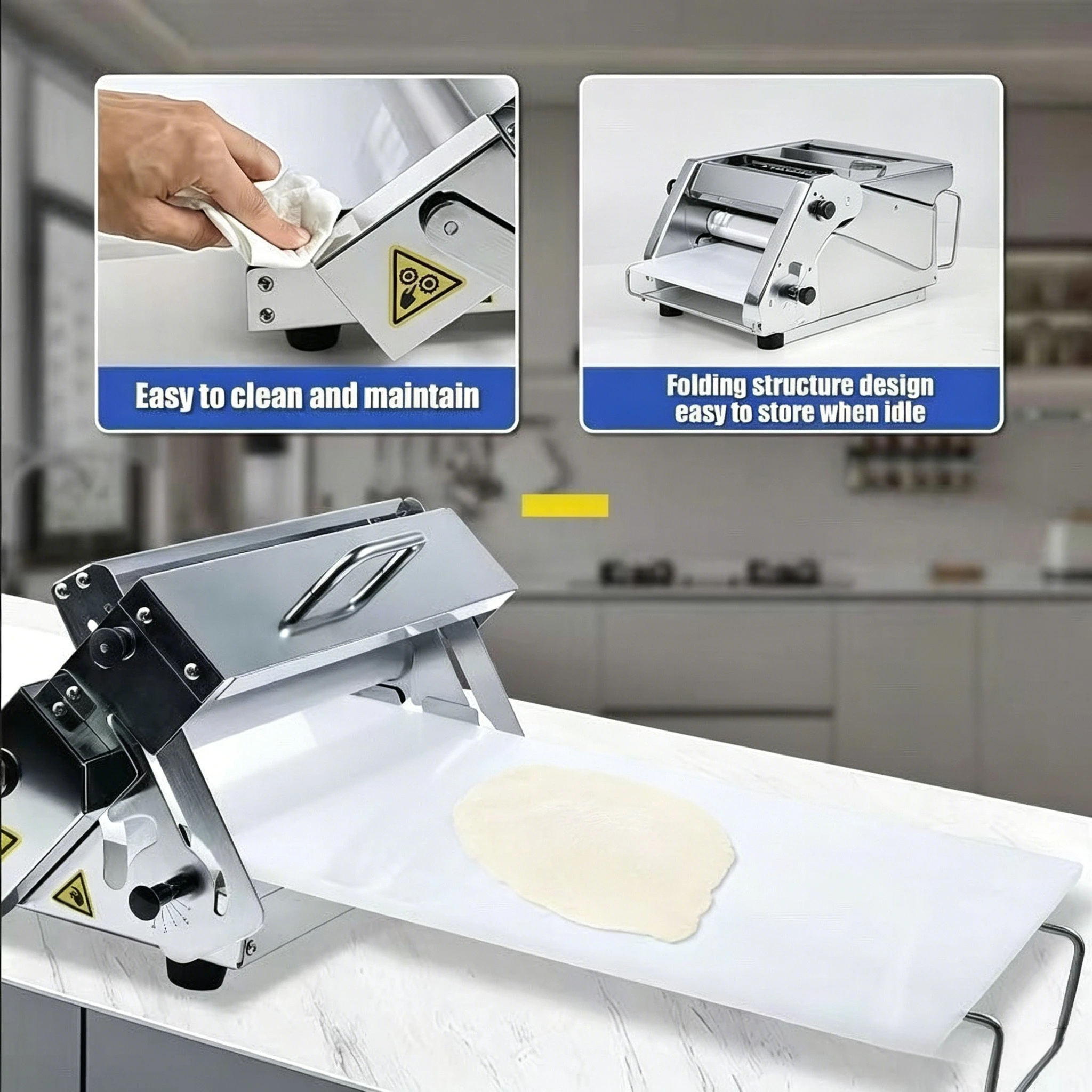 Multifunctional Manual Hand‑Operated Dough Sheeter Small Tabletop Commercial Household Dough Press