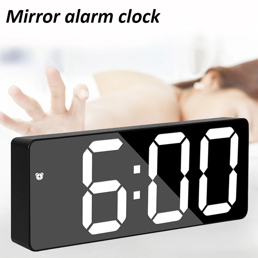 Reloj despertador Digital, reloj electrónico LED colorido, USB, funciona con batería, reloj de escritorio inteligente, modo nocturno, 12/24H