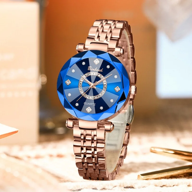 Fashion Women's Quartz Watches Elegant For Heart of The Ocean Mirror Face Waterproof Business Lady Watch Excellent Gift Choice