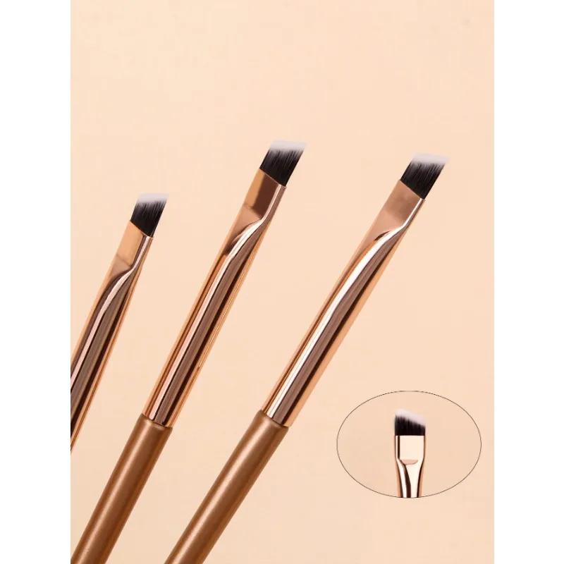 12PCS ultra-thin blade eyeliner brush, multi-functional slim sleeper brush Flat eyebrow brush Oblique eyebrow cream brush Portab