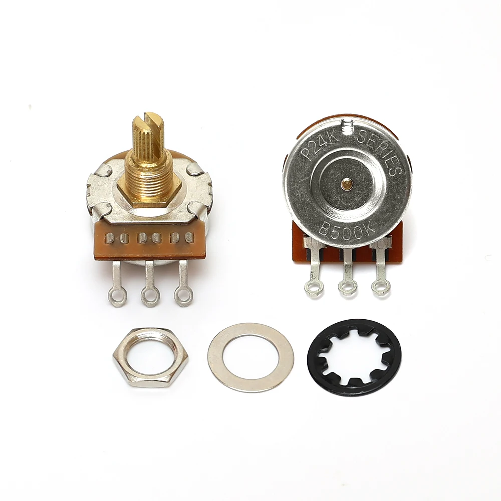 10pcs Guitar Potentiometers 24-Tooth Thread Shaft 3/8