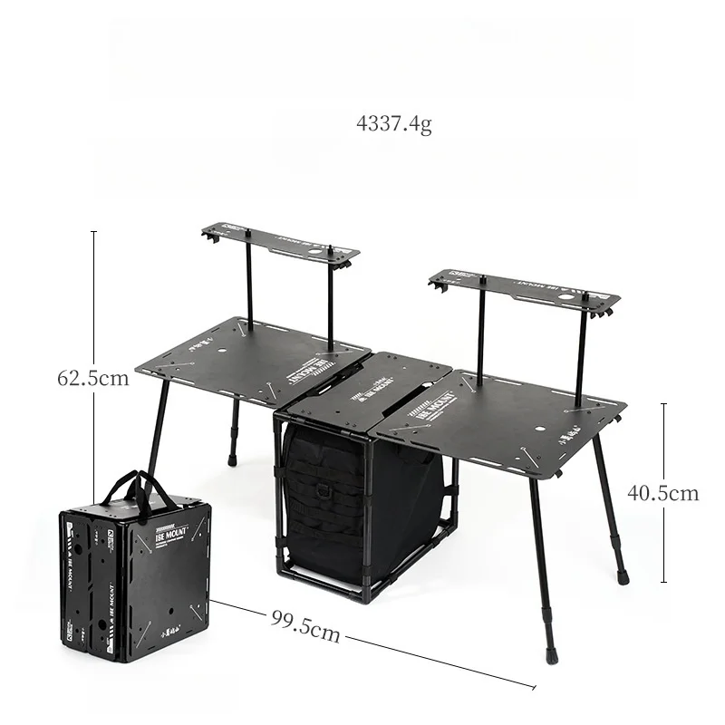 Outdoor Skeleton Tactical Package Camping Portable Lightweight Detachable Folding Table Barbecue Camping Table