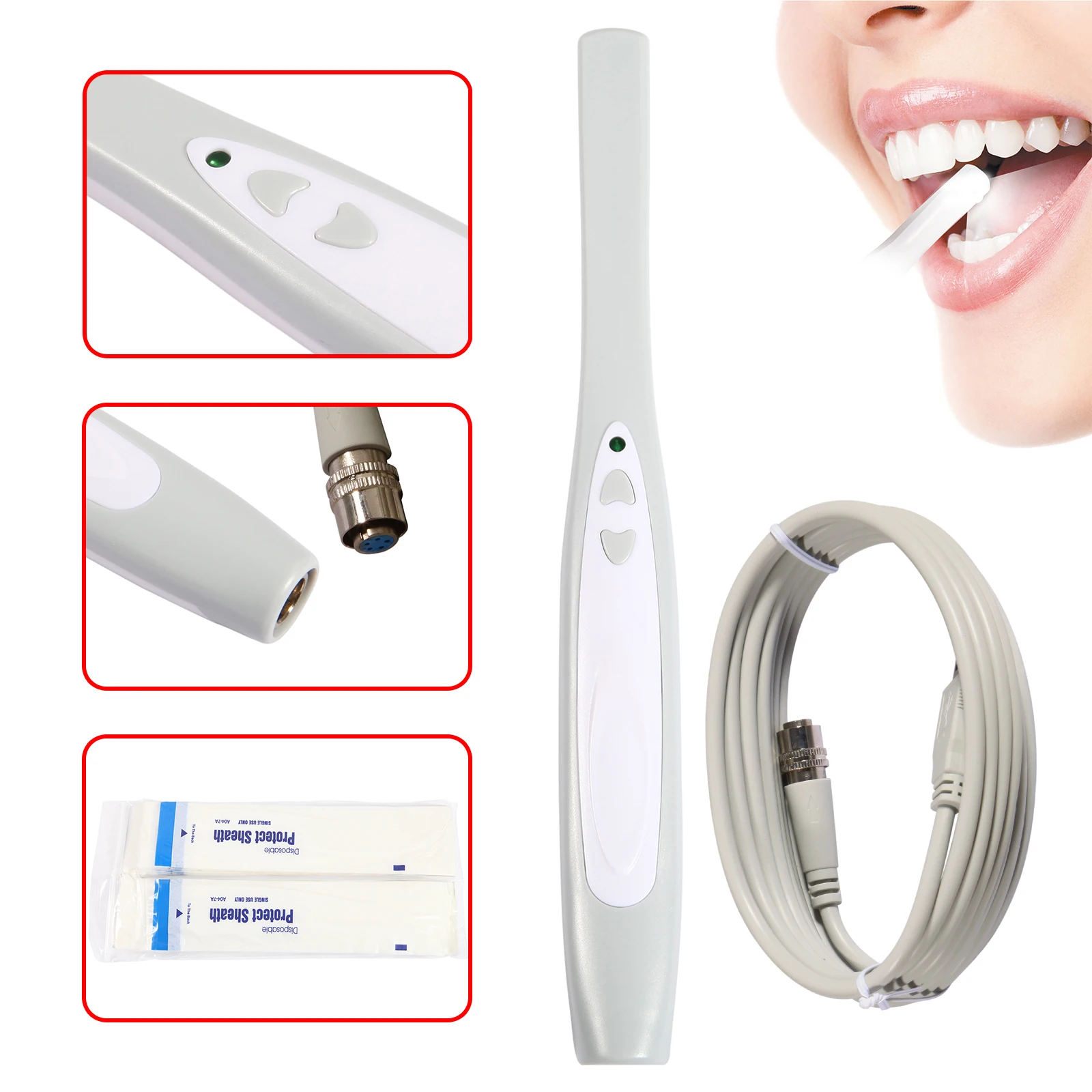 Intraoral Oral Dental Camera USB-X PRO Imaging Systm + 50PCS Disposable sleeves for Windows XP /Windows Vista/Windows 7 32 bit