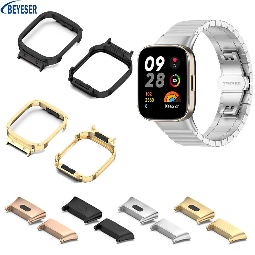 

20mm Watch Strap Wristband Metal Connector Head For Redmi Watch3 Mi Watch Lite3 SmartWatch Metal Protective Frame Accessories