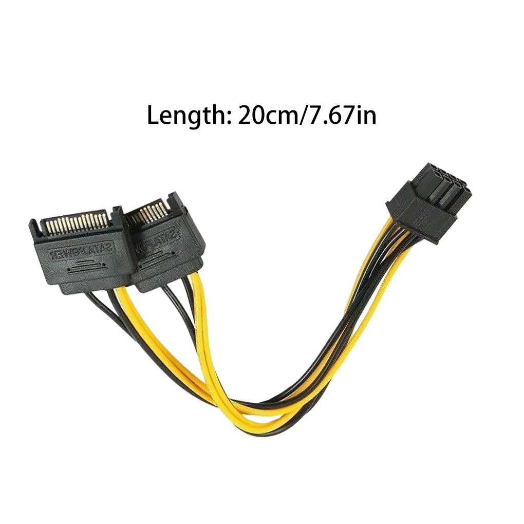 SATA Power Cable Adapter 15pin to 8pin Male to Female Converter Cable PSU Splitter Computer Accessory