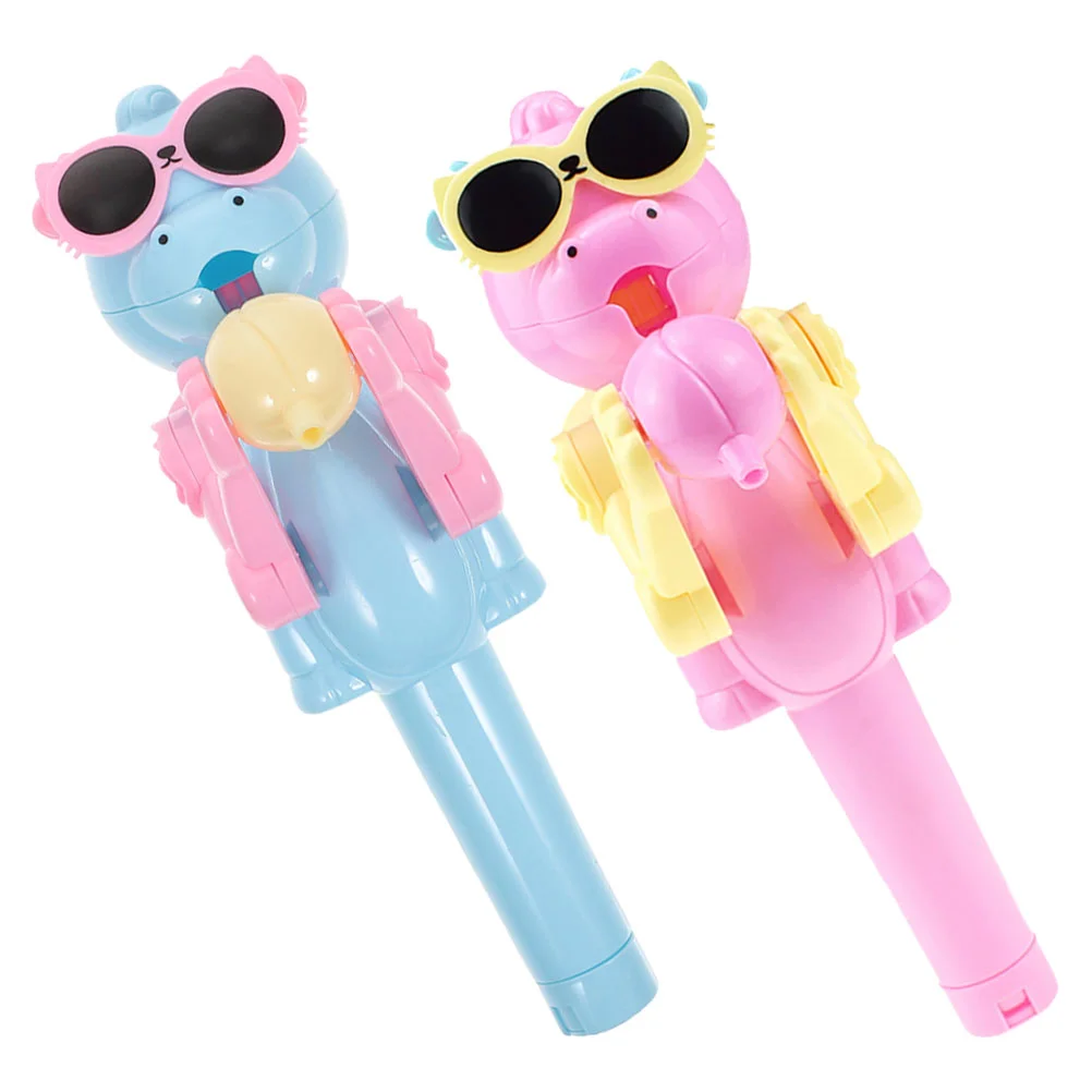 

2 Pcs Lollipop Machine Creative Robot Toy Party Prank Storage Holder Favors Cartoon Child