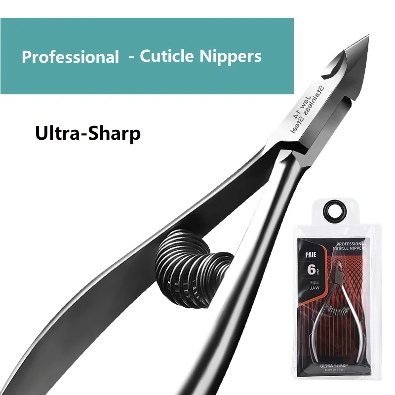 Sharp Manicure Cuticle Nippers Spring 5-6mm Professional Cuticle Cutter Nail Clipper Trimmer Pedicure Pliers Cuticle Scissors