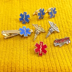 Quality Star of Life Nursing Ambulance Lapel Pin Paramedic-Iron Doctor Pins Brooch Blue Enamel Snake Symbol Metal Badge Gift