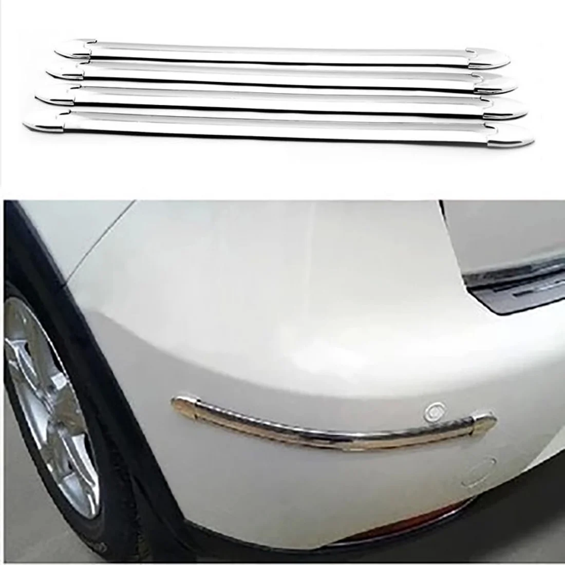 4pcs Car Bumper Anti-Scratch Protector Corner Guard Lip Strips Sticker Protection Body Protector Molding Valance