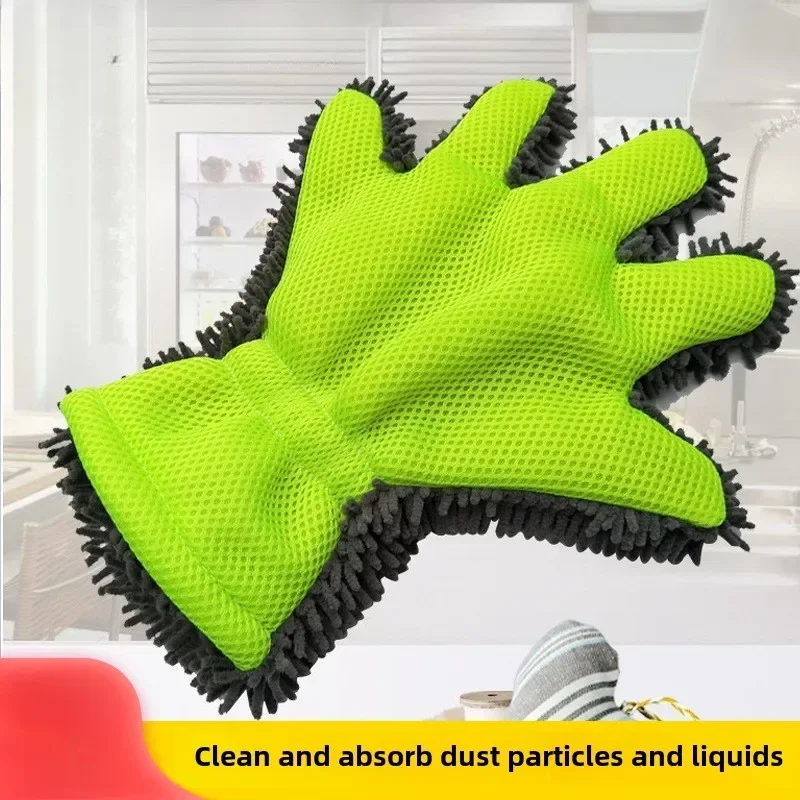 Auto Waschen Vollfinger Weiche Handschuhe Reinigungsbürste für Auto Motorrad Motorrad Waschen Trocknen Handtücher Auto Zubehör