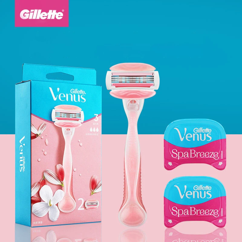 

Gillette Venus Удаление волос БЕЛЫЙ ЧАЙ Аромат Красота Белая бритва для женщин Частные части SPA Бриз Розовый
