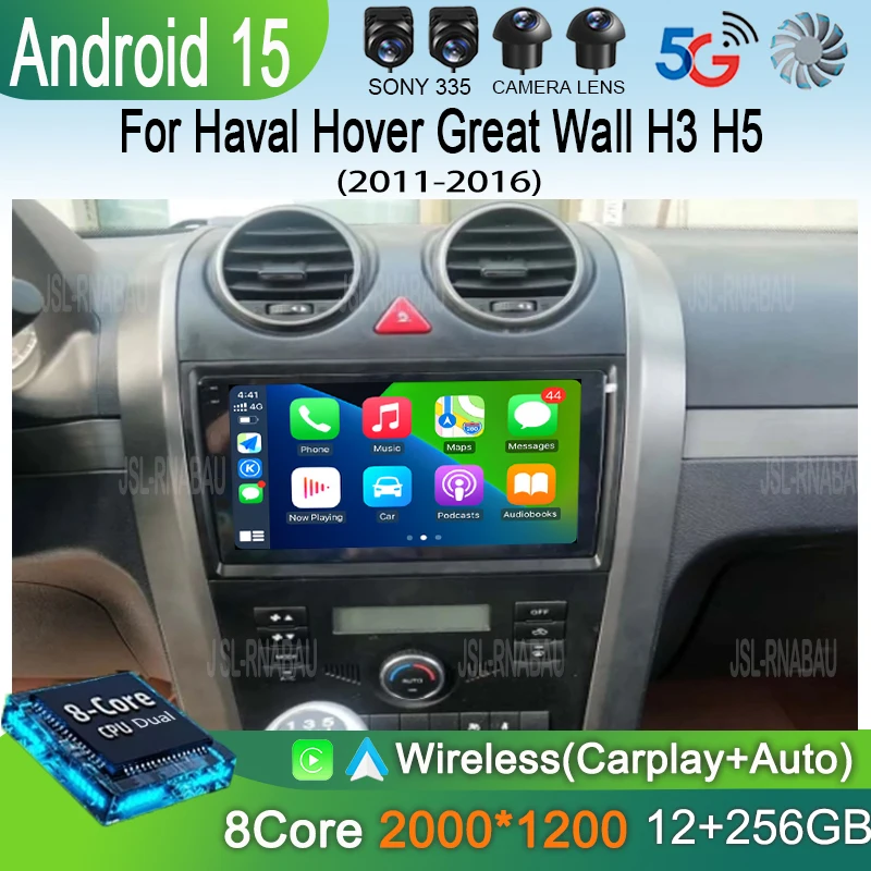 

9" 2Din Android 15 Car Stereo Radio Multimedia Video Player For Haval Hover Great Wall H3 H5 2011-2016 Navigation GPS Carplay 4G