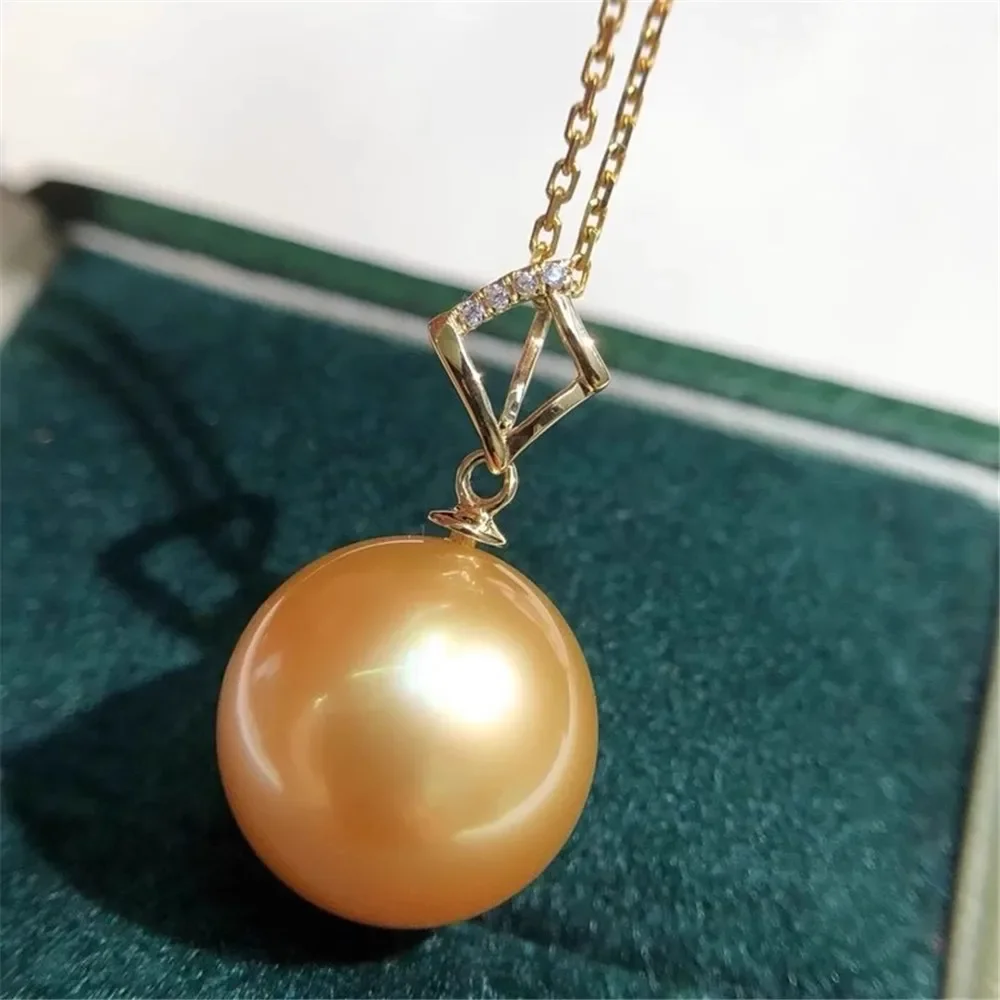 

DIY Pearl Accessories G18 K Gold Pendant Empty Holder Fashion Pearl Necklace Pendant Holder Women's Fit 9-12mm Round Beads G053