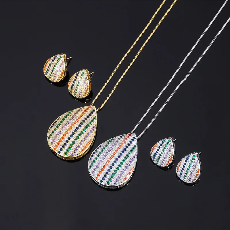 

Statement Necklace Crystal Stripe Water Drop Shell Stud Earrings Ethnic Style Earrings Bohemian Necklace