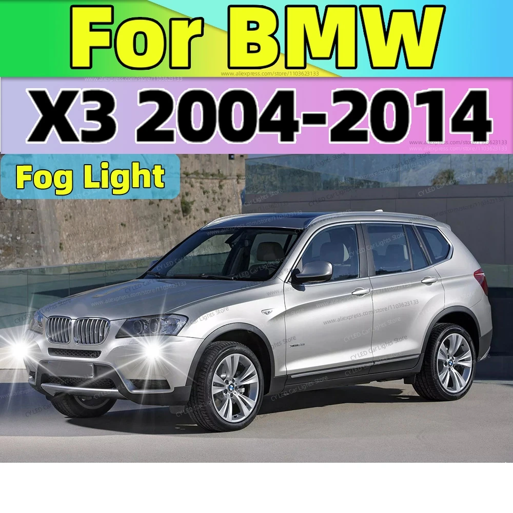 

2Pcs 6000K LED Fog Lamp Car Fog Light Front Bulb 20000LM Ultra Bright For BMW X3 2004-2014 2007 2008 2009 2010 2011 2012 2013