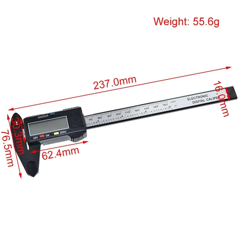 1/2/5PCS 150mm 6 inch LCD Digital Electronic Carbon Fiber Vernier Caliper Gauge Micrometer Measuring Tool for Engineer