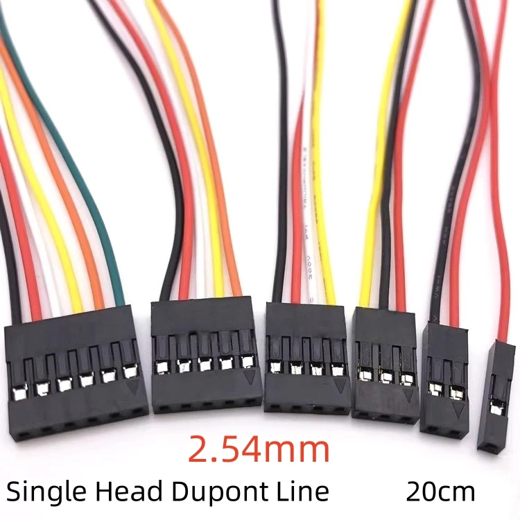 10pcs 20cm Single Line Connector Plug With Cable Jumper Wire 2.54mm Pitch 2/3/4/5/6/7/8/9/10 Pin 2p/3p/4p/5p