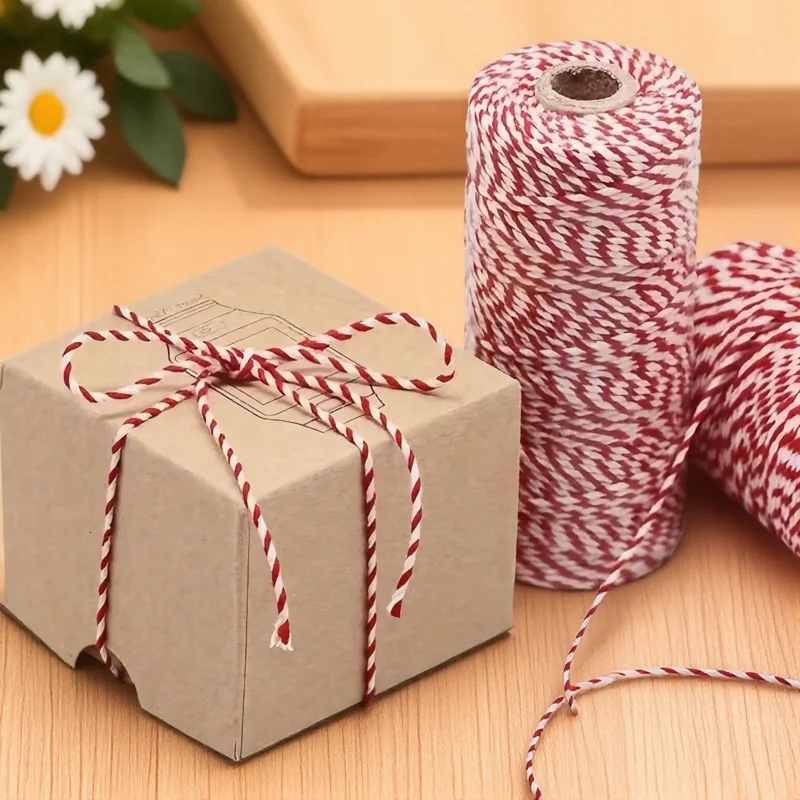 DIY Cotton Twisted Rope Cord for Crafts Gifts Packing Home Decor Accessories 39.37 Inch Length