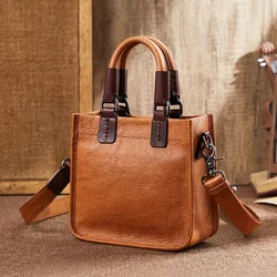 New Women's Handbag Leather First Layer Cowhide Single Shoulder Messenger Bag Fashion Composite Bag