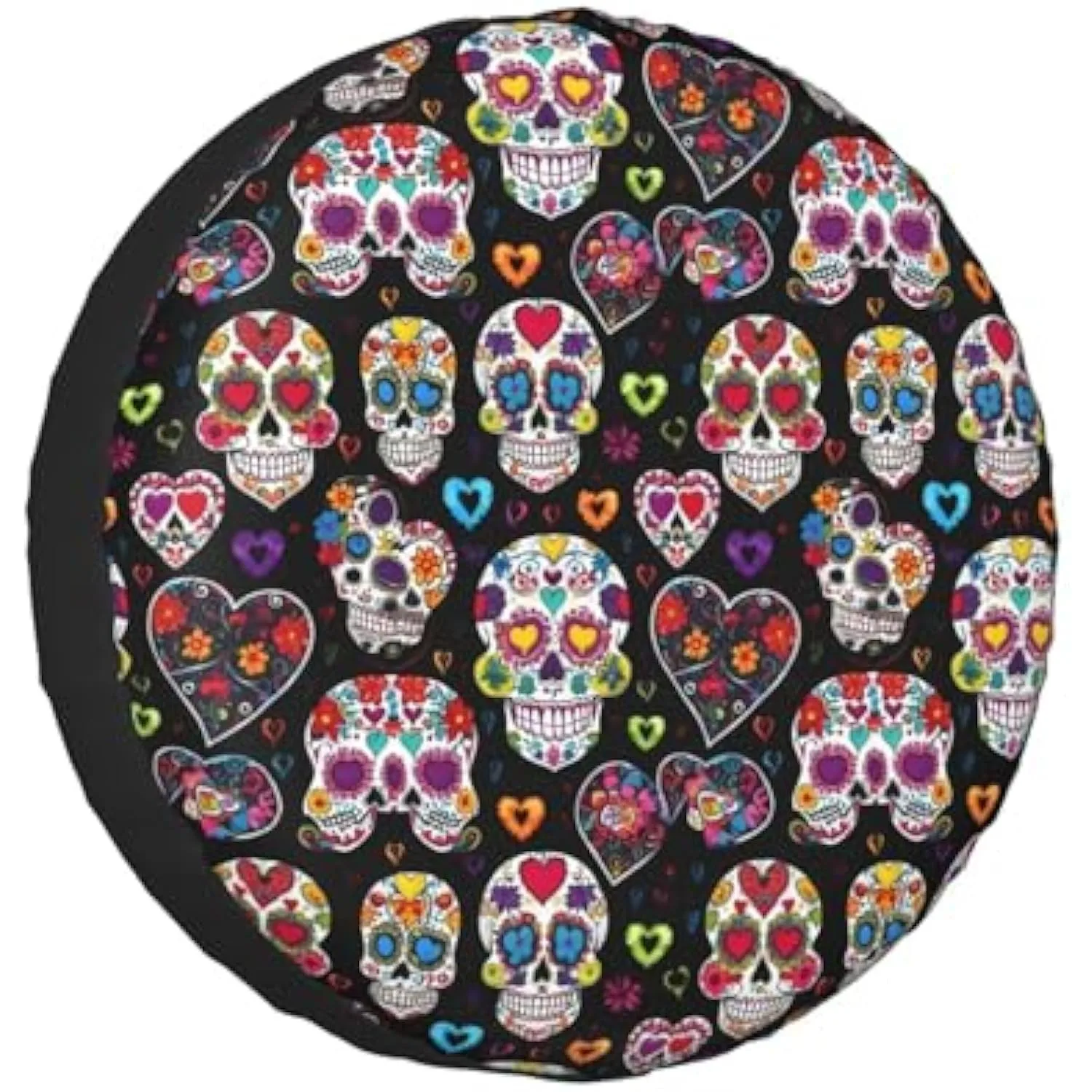

Чехол для запасного колеса с принтом Sugar Skulls, защита колеса в стиле Дня мертвых для автодомов и внедорожников